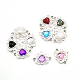 10Pcs 21 * 25mm Peach Heart Rhinestone Alloy Flower Plate Ornaments Diy Wedding Dress Gift Box Hair Decoration Accessories