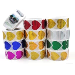 50-500pcs Heart Stickers For Envelopes Valentine's Day Sparkling Heart Stickers Decorative Love Stickers Holiday Decoration