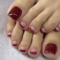 24Pcs False Toes Nails French Square Nude Color Nature Fake Toe Nails Feet Nail Tips Artificial Press On Toenails for Women