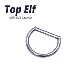 1/10/50pcs G23 ASTM Titanium Conch Nose Half Ring CZ Paved D Shape Segment Ring Clicker Cartilage Tragus Helix Piercing Jewelry