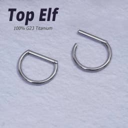 1/10/50pcs G23 ASTM Titanium Conch Nose Half Ring CZ Paved D Shape Segment Ring Clicker Cartilage Tragus Helix Piercing Jewelry