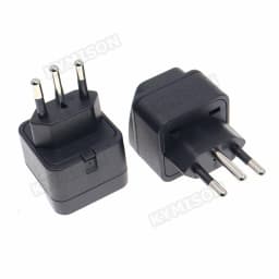 Brazil Travel Plug Adapter EU/UK/AU/CN/JP/Asia/Italy to Brazil (Type N), 3 Prong Grounded Brazil Wall Plug international
