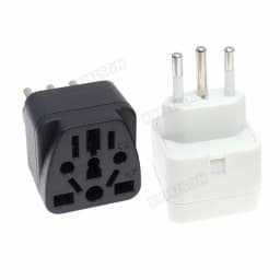 Brazil Travel Plug Adapter EU/UK/AU/CN/JP/Asia/Italy to Brazil (Type N), 3 Prong Grounded Brazil Wall Plug international