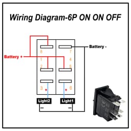 3 Way Rocker Switch 12V DPDT 3 Position ON OFF ON Toggle Switch Momentary ON ON OFF Blue Led Button Switch For Car Boat Carling