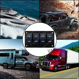 3 Way Rocker Switch 12V DPDT 3 Position ON OFF ON Toggle Switch Momentary ON ON OFF Blue Led Button Switch For Car Boat Carling
