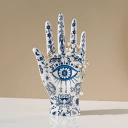 SIQIZHOU Devil's Eye of Fatima Jewelry Display Holde Ceramic Mannequin Hand Stand Designed for Necklaces, Bracelets, Rings
