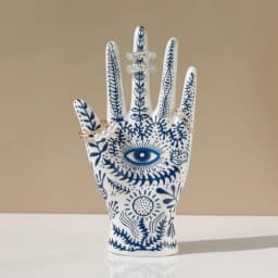 SIQIZHOU Devil's Eye of Fatima Jewelry Display Holde Ceramic Mannequin Hand Stand Designed for Necklaces, Bracelets, Rings