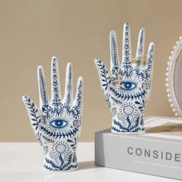 SIQIZHOU Devil's Eye of Fatima Jewelry Display Holde Ceramic Mannequin Hand Stand Designed for Necklaces, Bracelets, Rings
