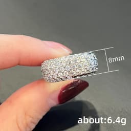 New Bling  Cubic Zirconia Women's Rings Geometric Square Band Design Luxury Fashion Female Ring for Party  Jewelry