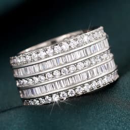 New Bling  Cubic Zirconia Women's Rings Geometric Square Band Design Luxury Fashion Female Ring for Party  Jewelry