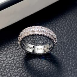 New Bling  Cubic Zirconia Women's Rings Geometric Square Band Design Luxury Fashion Female Ring for Party  Jewelry