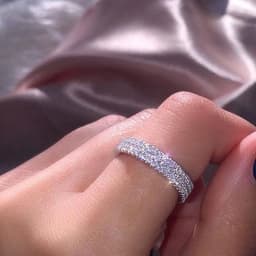 New Bling  Cubic Zirconia Women's Rings Geometric Square Band Design Luxury Fashion Female Ring for Party  Jewelry