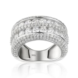 New Bling  Cubic Zirconia Women's Rings Geometric Square Band Design Luxury Fashion Female Ring for Party  Jewelry