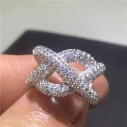 New Bling  Cubic Zirconia Women's Rings Geometric Square Band Design Luxury Fashion Female Ring for Party  Jewelry