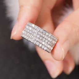 New Bling  Cubic Zirconia Women's Rings Geometric Square Band Design Luxury Fashion Female Ring for Party  Jewelry