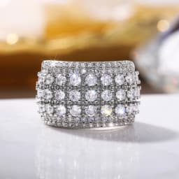 New Bling  Cubic Zirconia Women's Rings Geometric Square Band Design Luxury Fashion Female Ring for Party  Jewelry