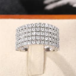 New Bling  Cubic Zirconia Women's Rings Geometric Square Band Design Luxury Fashion Female Ring for Party  Jewelry