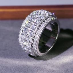 New Bling  Cubic Zirconia Women's Rings Geometric Square Band Design Luxury Fashion Female Ring for Party  Jewelry
