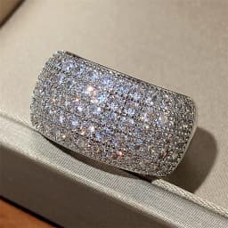 New Bling  Cubic Zirconia Women's Rings Geometric Square Band Design Luxury Fashion Female Ring for Party  Jewelry