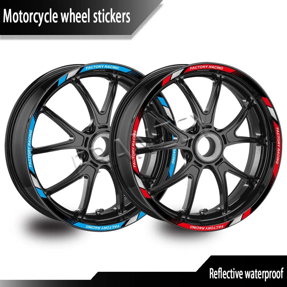 Reflective Motorcycle Wheel Strip Stickers Rim Scooter Hub Tape Decals 12"13"14"15"16"17"18" For Yamaha Kawasaki Triumph Benelli