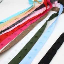 2 / 5 Yards / Lot Colourful Snap Buttons Tapes Snaps Ribbon Plastic Snap Button Ribbon Tape Trim for Garment Bag Sewing Accessor