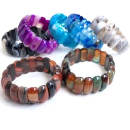 Agate Du Botswana Bracelet Reiki Healing Pink Quartz Aventurine Multicolore Rose Crystal Rectangle Bar Charms Bracelets 10*25mm
