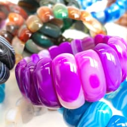 Agate Du Botswana Bracelet Reiki Healing Pink Quartz Aventurine Multicolore Rose Crystal Rectangle Bar Charms Bracelets 10*25mm