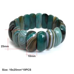 Agate Du Botswana Bracelet Reiki Healing Pink Quartz Aventurine Multicolore Rose Crystal Rectangle Bar Charms Bracelets 10*25mm