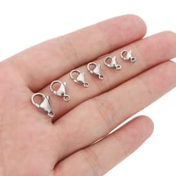 25-50pcs/lot Stainless Steel Lobster Clasp Fastener Hook for DIY Necklace Bracelet Jewelry Making Supplies Materials Handmade