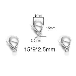 25-50pcs/lot Stainless Steel Lobster Clasp Fastener Hook for DIY Necklace Bracelet Jewelry Making Supplies Materials Handmade