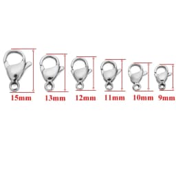 25-50pcs/lot Stainless Steel Lobster Clasp Fastener Hook for DIY Necklace Bracelet Jewelry Making Supplies Materials Handmade