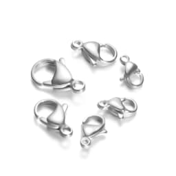 25-50pcs/lot Stainless Steel Lobster Clasp Fastener Hook for DIY Necklace Bracelet Jewelry Making Supplies Materials Handmade