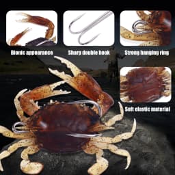 HENGJIA 3pcs 8cm 19g 3D Simulation Crab Bait With Hook Artificial Soft Silicone Lure Fishing Goods Saltwater Pike Fishing Lure