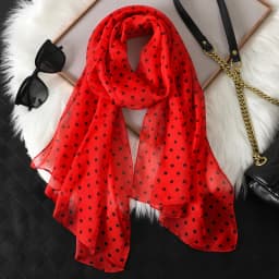 2023 Fashion Printed Dot Chiffon Hijab Scarf Women Pareo Lady Bandanas Beach Towels Summer Muslim Veil Wrap Female Foulard