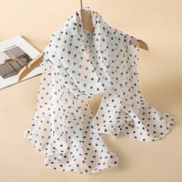 2023 Fashion Printed Dot Chiffon Hijab Scarf Women Pareo Lady Bandanas Beach Towels Summer Muslim Veil Wrap Female Foulard