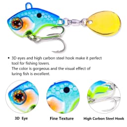 HENGJIA Rotating Metal VIB Vibration Bait 9g 13g 16g 22g Spinner Sinking Spoon Pin Crankbait Sequins Baits Fishing Tackle