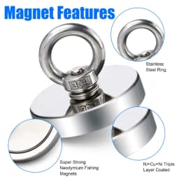 Search Magnetic Pot KNJ20- 90 Strong Neodymium Magnet 300KG Powerful Fishing Magnet Deep Sea Fishing Magnet with Ring Searcher