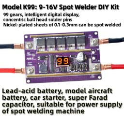 Portable 99 Gear 12V DIY Spot Welder Kit PCB Control Board 18650 Battery Spot Welding Machine