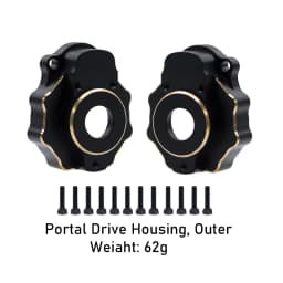 Brass Black Counterweight Portal Axle C-Hub For 1/10 TRX4 TRX6 RC Crawler Car Upgrade Parts