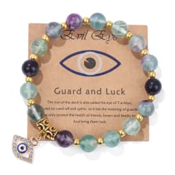 Lucky Turkish Evil Eye Pendant Beads Bracelet Natural Stone With Card Charm Bangles Men Women Fashion Friendship Jewelry Gift