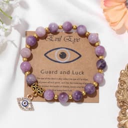 Lucky Turkish Evil Eye Pendant Beads Bracelet Natural Stone With Card Charm Bangles Men Women Fashion Friendship Jewelry Gift
