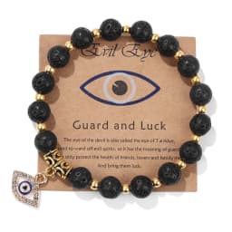 Lucky Turkish Evil Eye Pendant Beads Bracelet Natural Stone With Card Charm Bangles Men Women Fashion Friendship Jewelry Gift