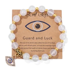 Lucky Turkish Evil Eye Pendant Beads Bracelet Natural Stone With Card Charm Bangles Men Women Fashion Friendship Jewelry Gift