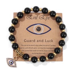 Lucky Turkish Evil Eye Pendant Beads Bracelet Natural Stone With Card Charm Bangles Men Women Fashion Friendship Jewelry Gift