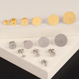 50-100pcs/lot Stainless Steel Earring Studs Blank Post Base Pins With Earring Plug Ear Back Connector For Jewelry Making DIY
