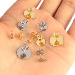 50-100pcs/lot Stainless Steel Earring Studs Blank Post Base Pins With Earring Plug Ear Back Connector For Jewelry Making DIY