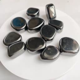 Natural Decor Hematite Stone Polished Jewelry Making DIY Bracelet Accessories Reiki Healing Stone Crafts Home Decoration Crystal
