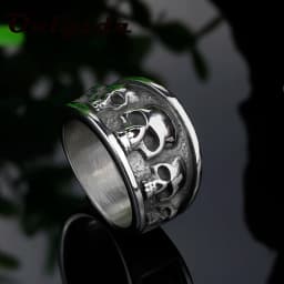 Free shipping Style Stainless Steel Gothic Accessories Lost Skull Ring Anel Masculino Punk Jewelry Boyfriend Gift OSR731