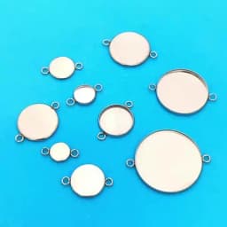 Stainless Steel 20pcs Fit 6mm 8mm 12mm 14mm 16mm 18mm 20mm 25mm Cabochon Settings Round Cameo Base Blank Tray Connector
