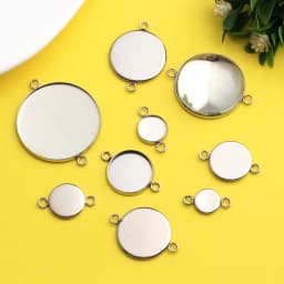 Stainless Steel 20pcs Fit 6mm 8mm 12mm 14mm 16mm 18mm 20mm 25mm Cabochon Settings Round Cameo Base Blank Tray Connector
